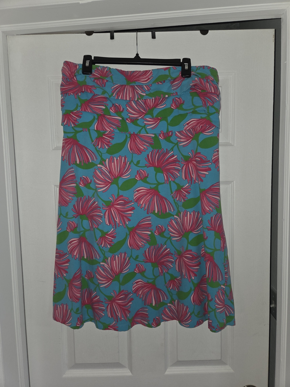 Lilly Pulitzer Bright Turquoise Strapless Dress with Pink Shell Pattern